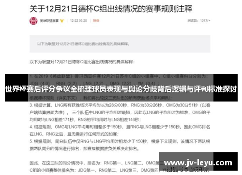 世界杯赛后评分争议全梳理球员表现与舆论分歧背后逻辑与评判标准探讨